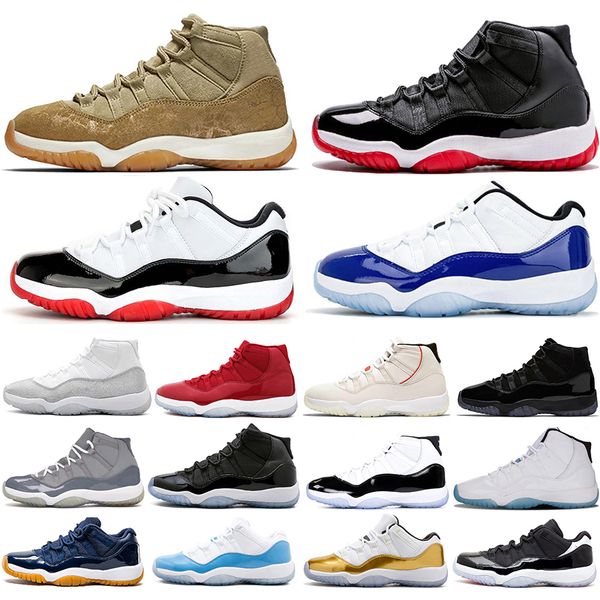 

discount new low white bred 11 11s concord blue 45 mens women basketball shoes metallic silver cap and gown gamma trainers sports sneakers, White;red