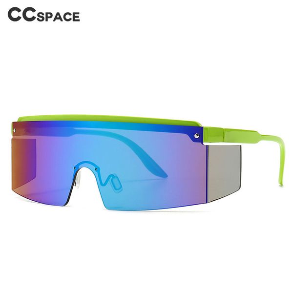 

46526 one lens color mirror oversized goggle sunglasses men women fashion shades uv400 vintage glasses, White;black