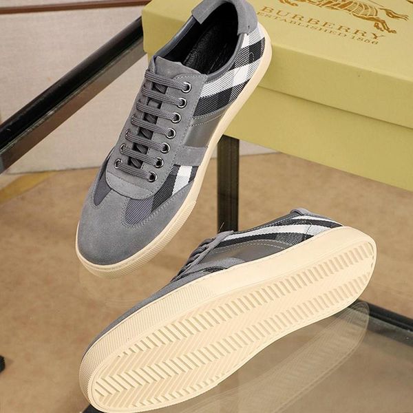 

vintage check and leather sneakers men 's shoes comfortable shoes plus size low casual style men shoes herren sportsch, Black