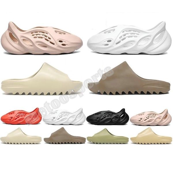 

2020 kanye west slipper men women slide bone earth brown desert sand slide resin desinger mens sandals runner size 36-45, Black