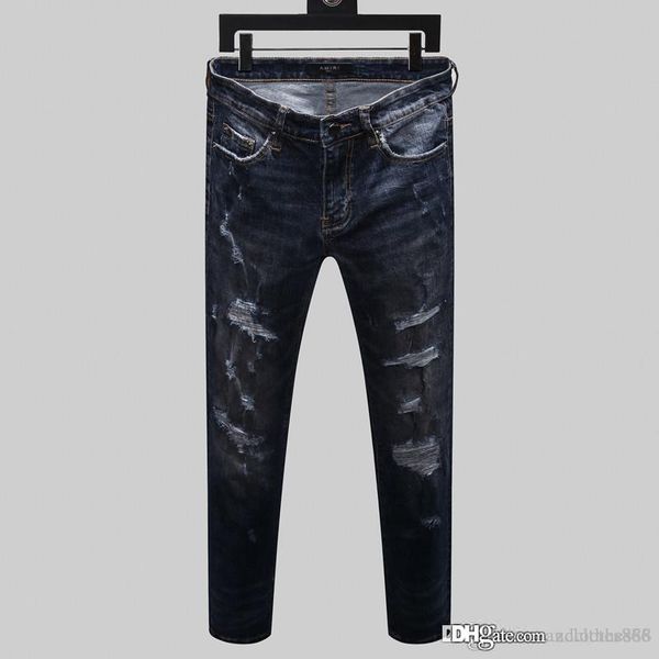 

2020 новые топ мужчин на дизайнерские джинсы мужчин денима джинсы мода дырки брюки брюки джинсы homme мужские дизайнерские sweatpants мужски, Blue