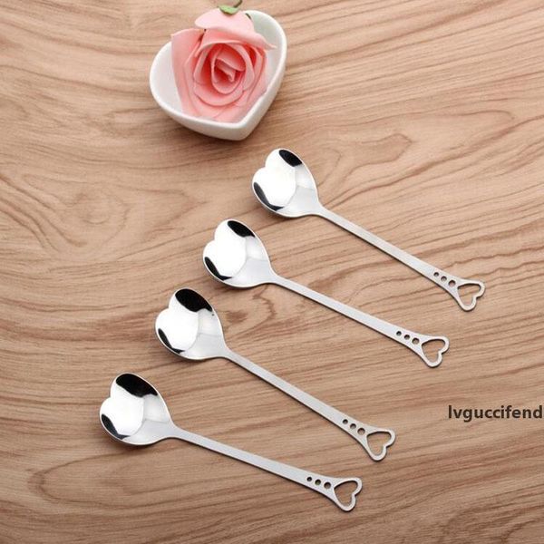 

14.3*3.2cm kitchen lovers heart love coffee tea measuring spoon wedding lover favors stainless steel dinner tableware coffee spoon