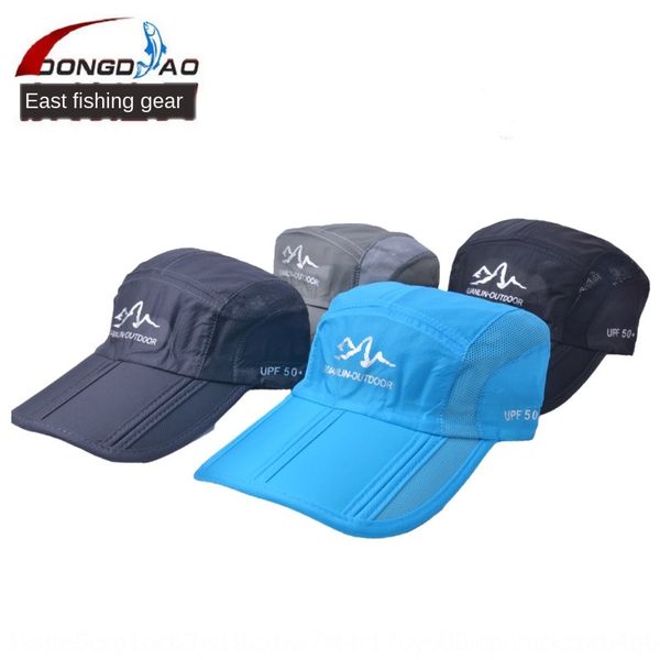 

four fold folding su baseball gan mao outdoor protection sun hat anti uv sun hat quick-drying cricket-cap baseball cap, Blue;gray