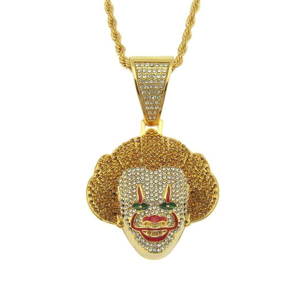 

2020 hope explosion jewelry classic clown cosplay three-dimensional diamond pendant necklace cool pendant, Black