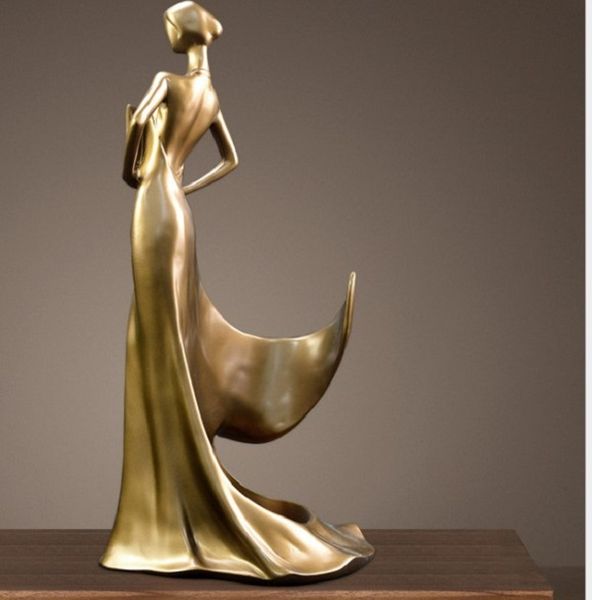 

2020 imitation copper resin crafts folding fan beauty red wine rack ornaments creative home gifts customized wholesale