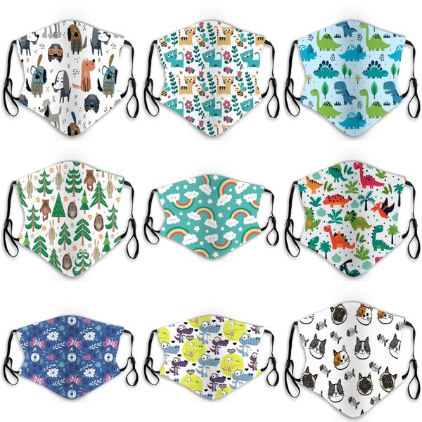 

child kids cartoon boys girls non-woven mouth mask anti pollution breathable print face masks for kids 384