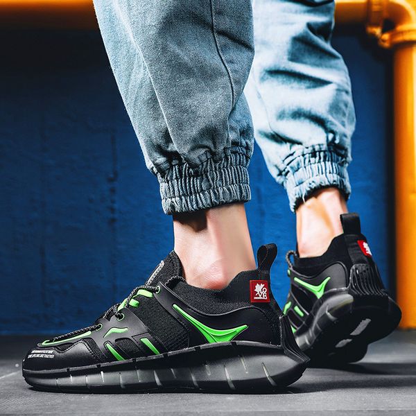 

2020 new mesh men's casual shoes lace-up low cut men's walking shoes lightweight wear-resistant sneakers zapatillas hombre, Black