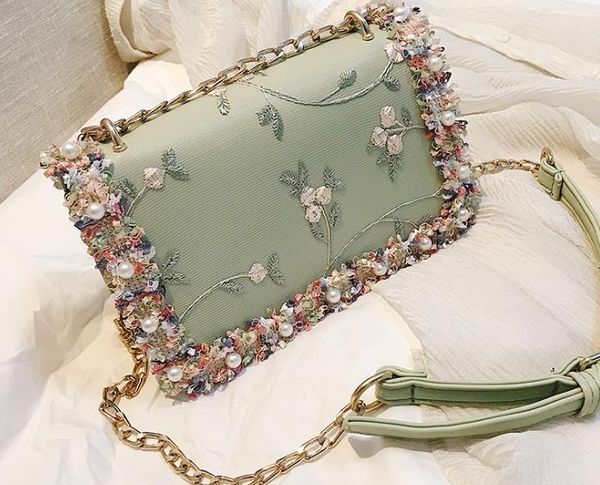 

designer bag female 2020 fashion wild embroidered crossbody chain shoulder bag