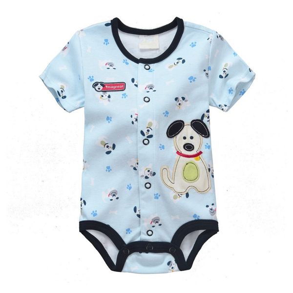 

vidmid newborn baby boys short sleeves rompers kids cotton bodysuit outfits kids boys lovely rompers jumpsuit summer clothing, Blue