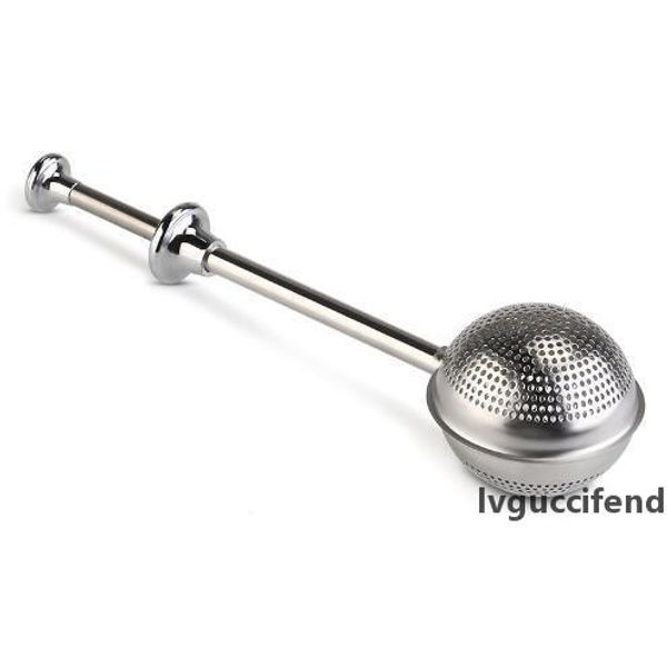 

tea infuser stainless steel teapot tea strainer ball shape push style tea infuser mesh filter reusable metal tool accessories