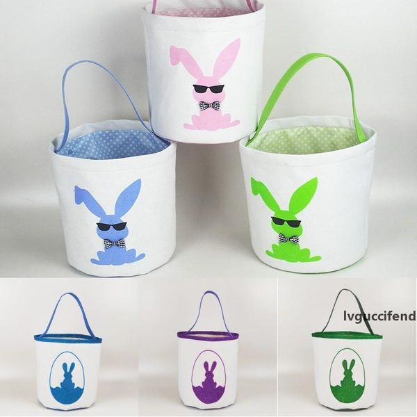 

easter canvas bucket rabbit candy gift bag sequin bunny tail candy egg handbags easter rabbit basket
