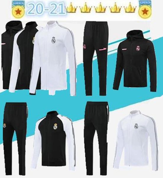 

2020 21 real madrid training clothes sport jacket long zipper football jacket sport play winter training jacket size s-2xl, Black
