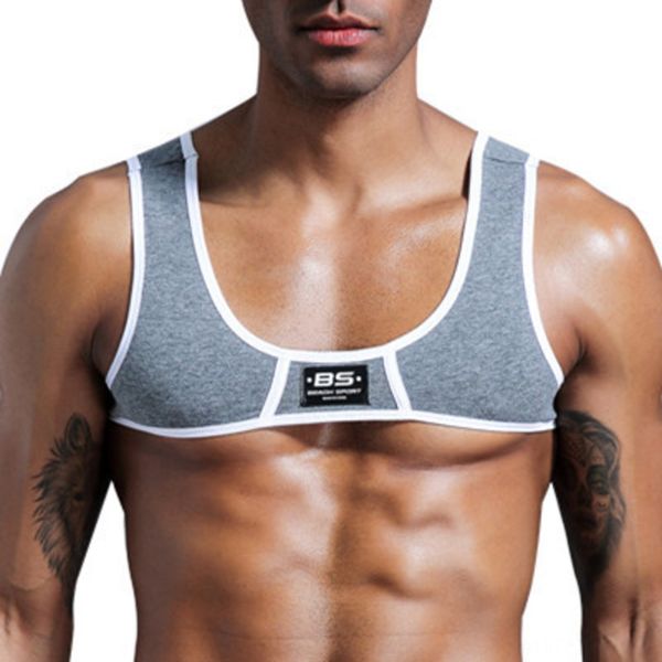 

am6jb мужские футболки хлопок хлопок спортивной плечевой ремень мужской сексуальный жилет сплошной цвет тонкой пригонки лета дышащий плеча ж, White;black