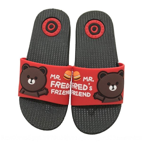 

pk9u4 0666+13 cute men' and women' bear summer korean style internet celebrity sandals home home furnishing household soft botto, Black;grey