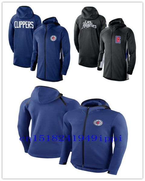 

la clippers men heathered jacket authentic earned edition showtime therma flex performance full-zip hoodie, Black
