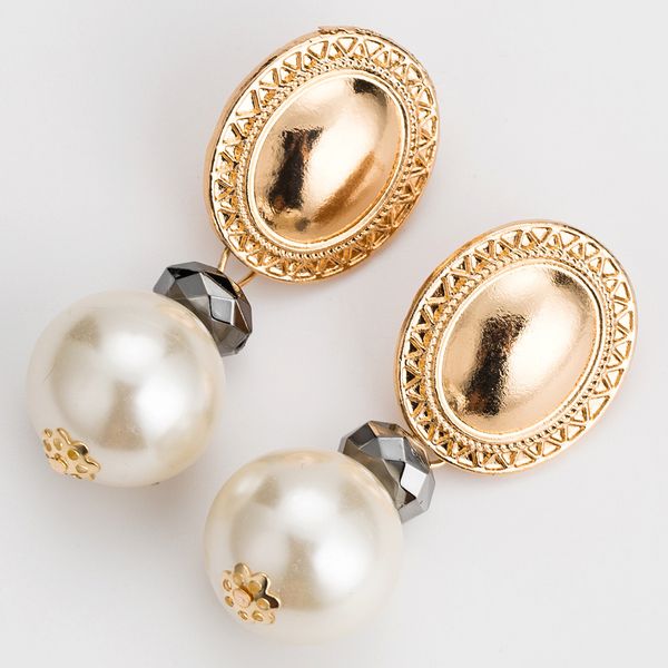 

pearl metal earrings exaggerated earrings women's autumn earrings bohemia, Golden