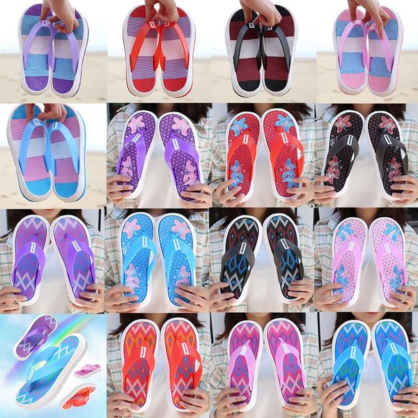 

15 styles women shoes sandals with clip feet bohemian slippers women summer wear slip-proof comfortable soft bottom flip flops, Black