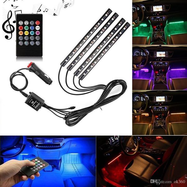 

car rgb led strip light rgb strip lights 8 colors car styling decorative atmosphere lamps car interior light with remote