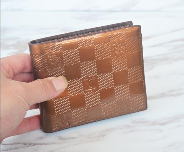 

paris plaid style designer mens wallet famous men wallets special canvas multiple short small bifold wallet, Golden;silver