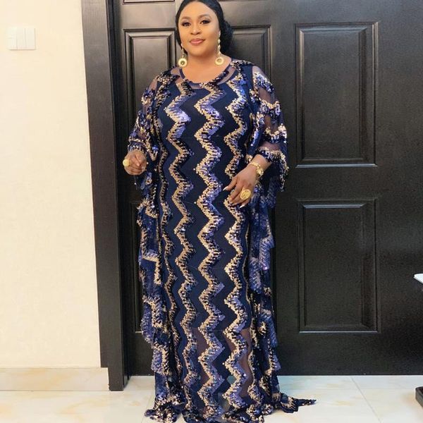 

ethnic clothing elegant african party dress women plus size dashiki full sequined clothes abaya dubai muslim africa boubou robes, Red