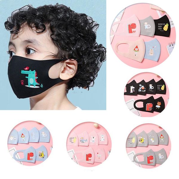 

dhl pm2.5 children anti-pollution masks boys girls cartoon mouth face masks kids anti-dust breathable earloop washable reusable cotton mask