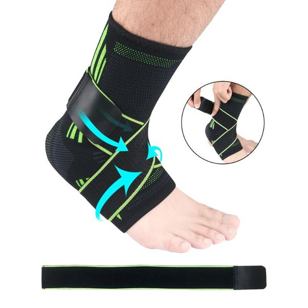

ankle brace compression sleeve relieves joint pain protector support sports breathble durable soft anti-slip fitness equipment, Blue;black