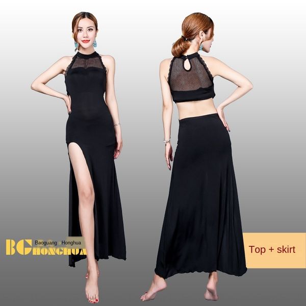 

women's gown 2020 new black fishtail evening formal dress evening dress neck host banquet elegant long slim princess autumn, Black;red