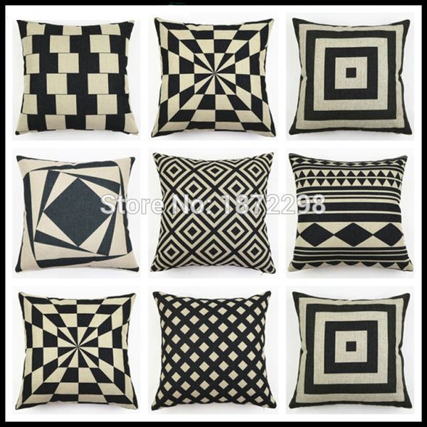 

360 types pattern black&white style 40/45/50/55/60cm imitated linen digital print cushion cover ht-pcilpc-j-09-15