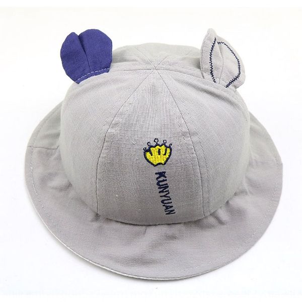 

children's fisherman solid color fashion casual all-match new korean fisherman hat hat t858, Blue;gray
