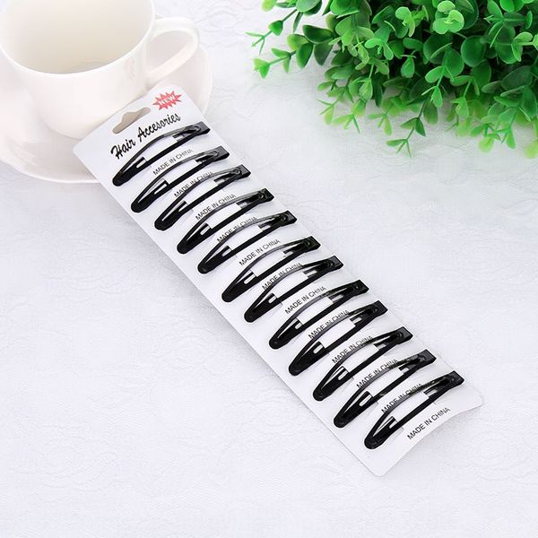 

korean basic black 6.2bb women's side clip bangs korean basic black hairclip hairpin comb hairpin for girls, Slivery;white