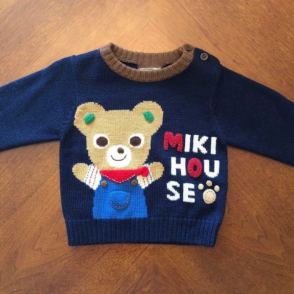 

zzrtx miki high-end sweater clothing clothing clothes out-of-print big bear pure cotton three-dimensional handmade children's boys&#039, Blue