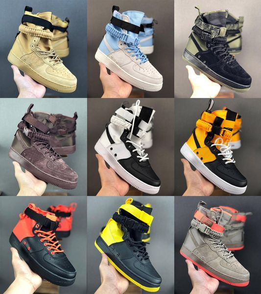 

new arrival kids men women sf high 1 one running shoes fashion special field urban utilityboots neutral olive sneakers sports shoe, Black