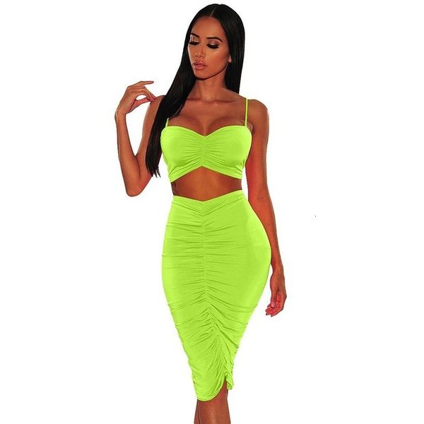 

2020 spring summer women two piece set long skirt matching co ord bodycon sleeveless off shoulder elegant party, Gray