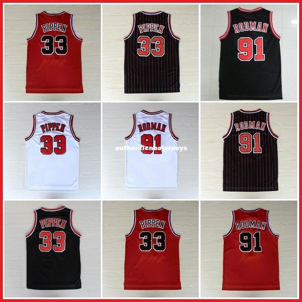

scottie pippen jersey/#91 dennis rodman retro retro basketball jerseys/white red black stripes s-xxl available ncaa college, Gray
