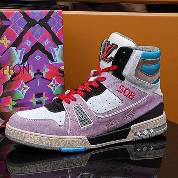 

2020 luxury designer mens casual sport shoes, personality wild high mens casual shoes breathable sport shoes eur 38-46 0077, Black