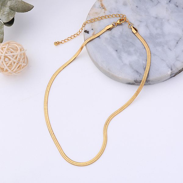 

balanbiu classic luxury gold color alloy snake chain choker necklaces for women gifts fashion jewelry accessories dropshipping, Silver