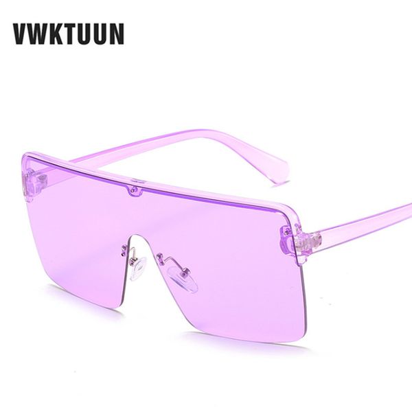 

vwktuun square sunglasses for women rimless sunglasses woman vintage intergrated oversized glasses transparent lens sun glasses, White;black