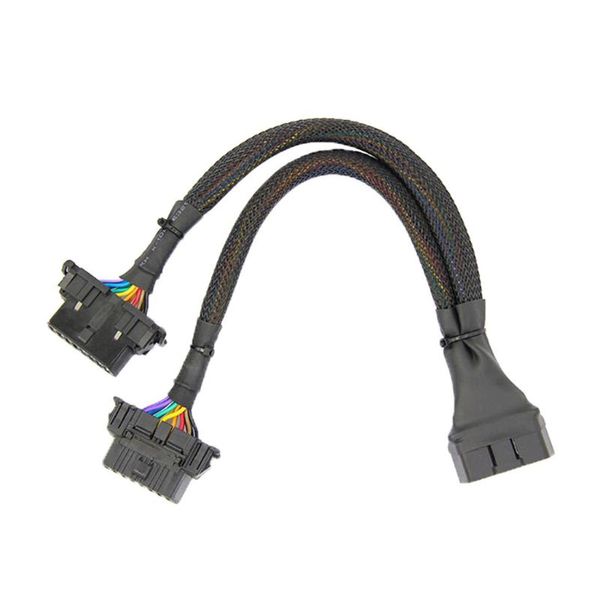 

car tools new 1 in 2 converted cable obd2 flat extension cable with 16pin connected long service life obd diagnostic