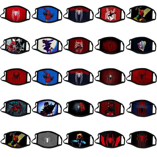 

2020 new cool fashion spider man spiderman super hero designer luxury face mask party cosplay reusable dust washable 2 csyfy, Black