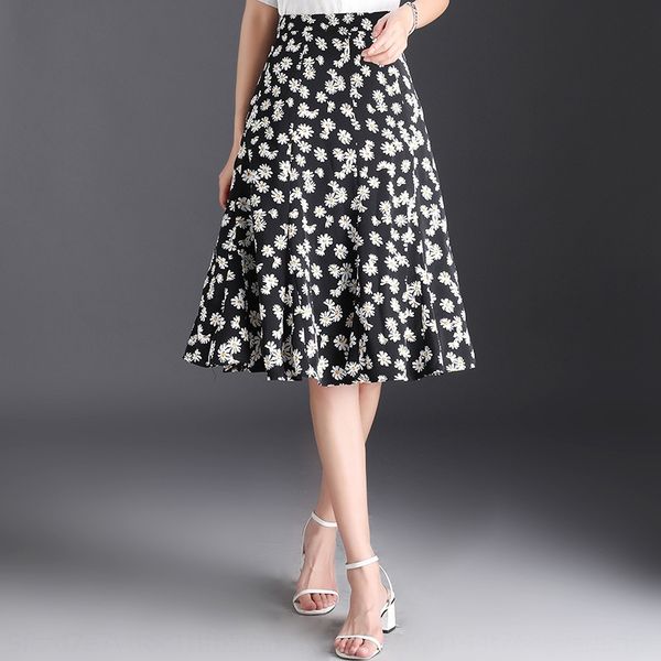 

5,11 распечатаны 2020 новой daisy высокой талии тонкой a- a- линия юбка a- линия юбка платье, Black