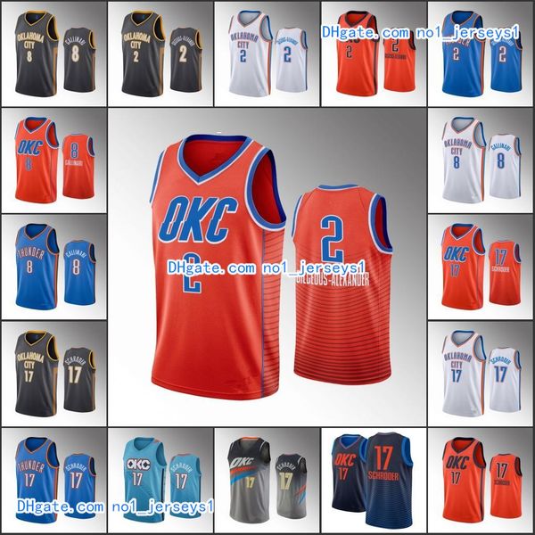 

men oklahoma city thunder basketball jersey shai gilgeous-alexander danilo gallinari dennis schroder nba 2019-20 jerseys, Black