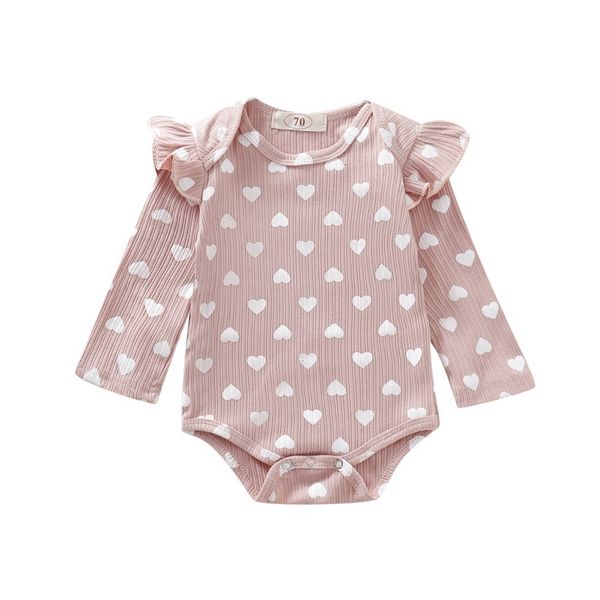 

autumn infant baby girl long flare sleeve heart print rompers kids girls bodysuit jumpsuit clothes new for baby girls, Blue