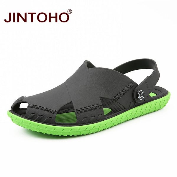 

jintoho лето мужская сандалии мода лето пляж обувь casual пляж сандалии открытый мужчина sandal 2020 sandalias мужчины, Black