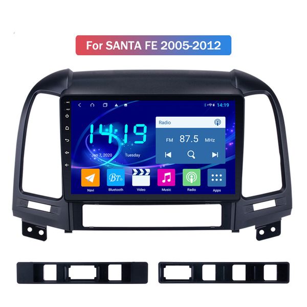 

4g+64g 10.4 inch android 9.0 car dvd player gps navigation for hyundai santa fe 2005-2012 screen radio smart car multimedia system stereo