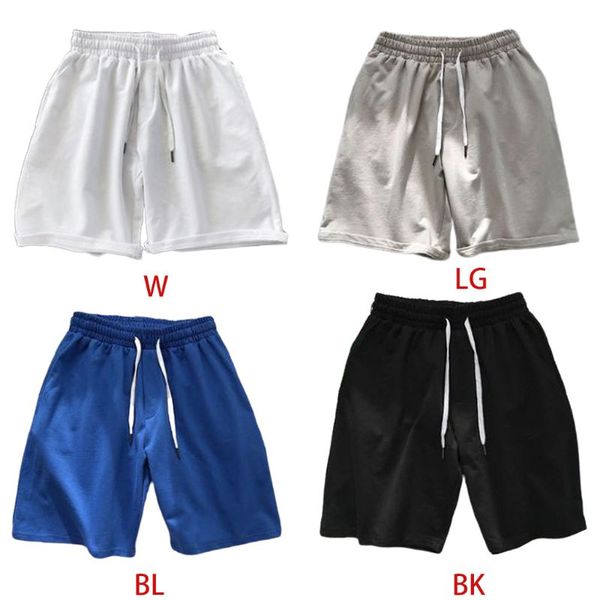 

men summer casual classic shorts elastic drawstring waist solid color shorts workout sports boardshorts with pockets m-3xl, White;black