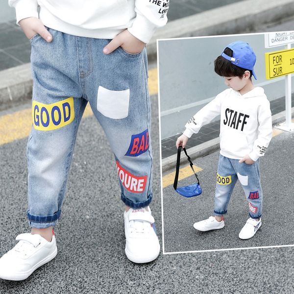

tq6fx boys' trousers spring clothes jeans children's pants panty panty jeans 2019 new baby loose leggings korean style children&#0, Blue