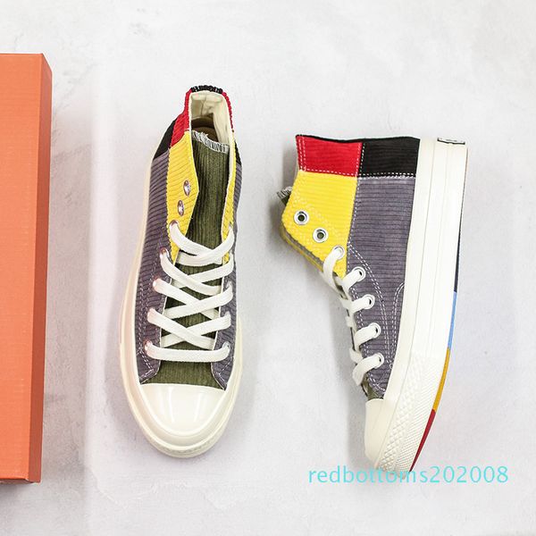 

2020 convas spring stitching colours casual shoes high fashion platform canvas sports shoes designer shoe men women leisure sneaker 1 r08, Black