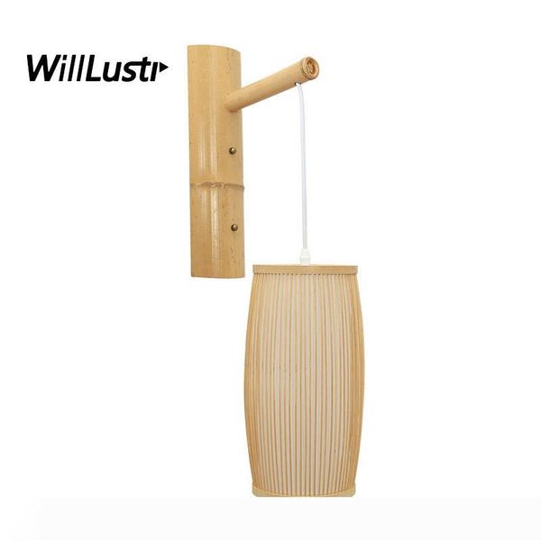 

handmade bamboo wall sconce chinese style wood lamp lantern aisle corridor foyer doorway restaurant l japanese zen lighting