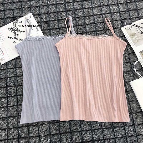 

camisoles & tanks camisole vest slim sling women plain lace decorative match with kimono asian clothes, Black;white