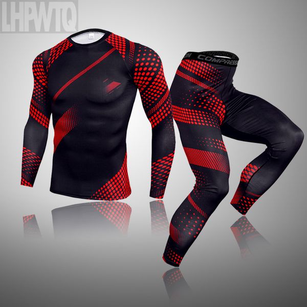 

sportswear man compression sport suits tracksuits joggers training fitness gym clothes running set men thermal underwear set, Black;blue